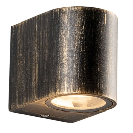 Φωτιστικό Τοίχου - Απλίκα LG2201GU10GB 6,8x8,1cm 1xGU10 35W IP65 Black-Gold Aca Αλουμίνιο,Γυαλί