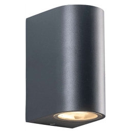 Φωτιστικό Τοίχου - Απλίκα LG2202GU10G 6,8x15,2cm 2xGU10 35W IP65 Dark Grey Aca Αλουμίνιο,Γυαλί