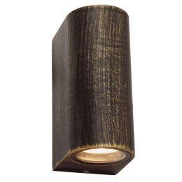 Φωτιστικό Τοίχου - Απλίκα LG2202GU10GB 6,8x15,2cm 2xGU10 35W IP65 Black-Gold Aca Αλουμίνιο,Γυαλί