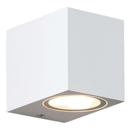 Φωτιστικό Τοίχου - Απλίκα LG2203GU10W 6,8x9,2cm 1xGU10 35W IP65 White Aca Αλουμίνιο,Γυαλί