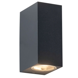 Φωτιστικό Τοίχου - Απλίκα LG2204GU10G 6,8x15cm 2xGU10 35W IP65 Dark Grey Aca Αλουμίνιο,Γυαλί