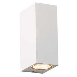 Φωτιστικό Τοίχου - Απλίκα LG2204GU10W 6,8x15cm 2xGU10 35W IP65 White Aca Αλουμίνιο,Γυαλί