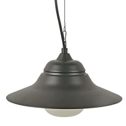 Φωτιστικό Οροφής Εξωτερικού Χώρου JULIE1PBK Φ34cm 1xE27 IP44 Black Aca Ατσάλι,Γυαλί