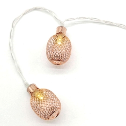 Χριστουγεννιάτικα Λαμπάκια Σειρά Metal Pineapple FMCPEAR10WW2AT Με Μπαταρία Bronze Aca