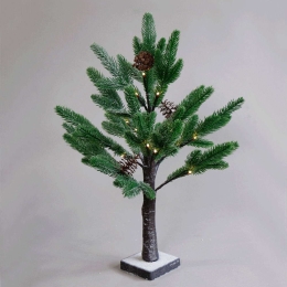 Χριστουγεννιάτικο Δεντράκι Snow Pine Tree Led X1024114 60cm Με Μπαταρίες Multi Aca