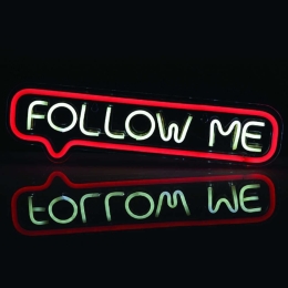 Διακοσμητικό Φωτιστικό Επιτραπέζιο Neon Follow Me X1315524720 42x1,6x12cm Με Usb Red-White Aca