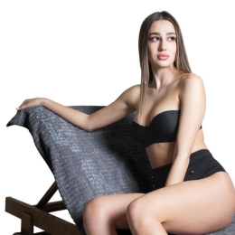 Πετσέτα Θαλάσσης Resort Anthracite Guy Laroche Θαλάσσης Βαμβάκι-Πολυέστερ