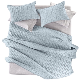 Κουβερλί Diamante (Σετ 2τμχ) Light Petrol Guy Laroche Υπέρδιπλo 250x240cm Microfiber