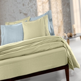 Σεντόνι Color Plus Με Λάστιχο Olive Guy Laroche Υπέρδιπλo 160x232cm 100% Βαμβακερό Περκάλι