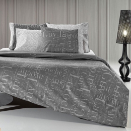 Σεντόνια Paris Με Λάστιχο (Σετ 3τμχ) Anthracite Guy Laroche Μονό 100x232cm 100% Βαμβακερό Περκάλι