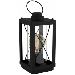 Φωτιστικό Επιτραπέζιο 43624 Bradford 1/E27 Black-Clear Eglo Μέταλλο,Γυαλί