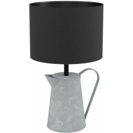 Φωτιστικό Επιτραπέζιο 43642 Kensal 1/E27 Concrete Black Eglo Μέταλλο,Ύφασμα