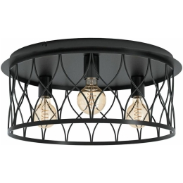 Φωτιστικό Οροφής - Πλαφονιέρα 43553 Giltspur 3/E27 Black Eglo Μέταλλο