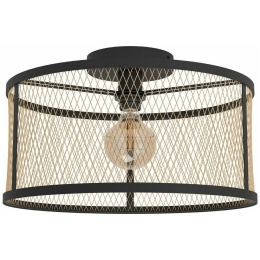Φωτιστικό Οροφής - Πλαφονιέρα 43603 Dellow 1/E27 Black-Brass Eglo Μέταλλο