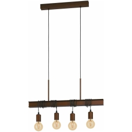Φωτιστικό Οροφής - Ράγα 43523 Townshend 4/E27 Brown-Antique Eglo Μέταλλο
