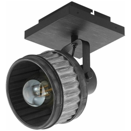 Φωτιστικό Οροφής - Σποτ 43444 Turrock 1/E27 Πατίνα Black-Grey Eglo Μέταλλο,Ξύλο