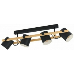 Φωτιστικό Οροφής - Σποτ 43558 Hornwood 4/E27 Wood Black-Beige Eglo Μέταλλο,Ξύλο