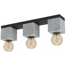 Φωτιστικό Οροφής - Σποτ 43596 Prestwick 3/E27 Black-Grey Eglo Τσιμέντο,Μέταλλο