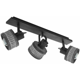 Φωτιστικό Οροφής - Σποτ 43446 Turrock 3/E27 Πατίνα Black-Grey Eglo Μέταλλο,Ξύλο