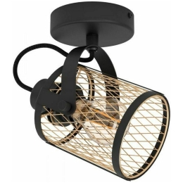 Φωτιστικό Οροφής - Σποτ 43531 Dellow 1/E27 Black-Brass Eglo Μέταλλο
