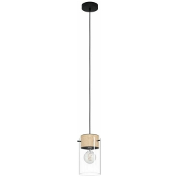 Φωτιστικό Οροφής 43545 Madreselva 1/E27 Wood Black-Clear Eglo Μέταλλο,Ξύλο