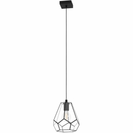 Φωτιστικό Οροφής 43643 Mardyke 1/E27 Black-Clear Eglo Μέταλλο,Γυαλί