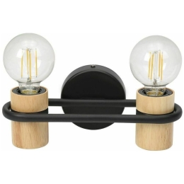 Φωτιστικό Τοίχου - Απλίκα 43542 Chieveley 2/E27 Wood Black-Beige Eglo Μέταλλο,Ξύλο
