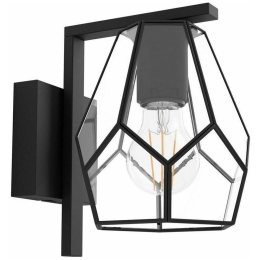 Φωτιστικό Τοίχου - Απλίκα 43645 Mardyke 1/E27 Black-Clear Eglo Μέταλλο,Γυαλί