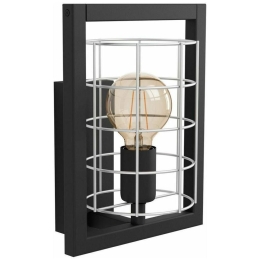 Φωτιστικό Τοίχου - Απλίκα 43664 Jubily 1/E27 Black-Silver Eglo Μέταλλο