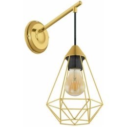 Φωτιστικό Τοίχου - Απλίκα 43684 Tarbes 1/E27 Black-Brass Eglo Μέταλλο