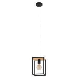 Φωτιστικό Οροφής Libertad 99795 18x18x110cm 1xE27 40W Black-Natural Eglo