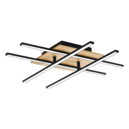 Φωτιστικό Οροφής-Πλαφονιέρα Marinello-1 99793 50x50x9cm 4xLed 5,3W Black-Natural Eglo