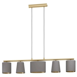 Φωτιστικό Οροφής-Ράγα Almeida-2 99487 120x15,5x110cm 5xE14 40W Grey-Gold Eglo