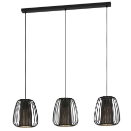 Φωτιστικό Οροφής-Ράγα Curasao 99662 99,5x23,5x110cm 3xE27 40W Black-Gold Eglo