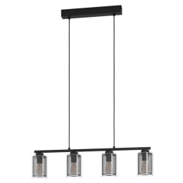 Φωτιστικό Οροφής-Ράγα Zocabon 99707 81,5x11x110cm 4xE27 40W Black Eglo