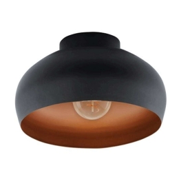 Φωτιστικό Οροφής-Πλαφονιέρα Mogano-2 900555 28x17,5cm 1xE27 40W Black-Gold Eglo