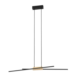 Φωτιστικό Οροφής-Ράγα Panagria 900489 93,5x7,5x110cm 2xLed 13W Black-Natural Eglo
