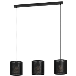 Φωτιστικό Οροφής - Ράγα Manby 43796 90x20x110cm 3xΕ27 40W Black Eglo Ατσάλι