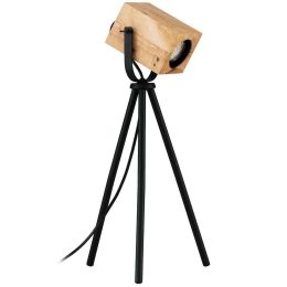 Φωτιστικό Επιτραπέζιο Ayles 43749 26x47,5cm 1xGU10 3W Black-Brown Eglo Ατσάλι,Ξύλο