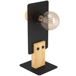 Φωτιστικό Επιτραπέζιο Bramerton 43754 12x14x31cm 1xΕ27 40W Black-Brown Eglo Ατσάλι,Ξύλο