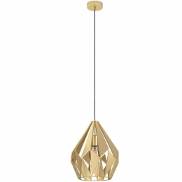 Φωτιστικό Οροφής Carlton 43814 Φ31x110cm 1xΕ27 60W Gold Eglo Ατσάλι