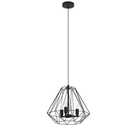 Φωτιστικό Οροφής Tarle 43845 44,5x110cm 3xΕ14 40W Black Eglo Ατσάλι