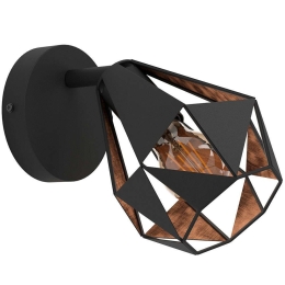 Φωτιστικό Τοίχου - Απλίκα Carton 7 43715 12x25cm 1xE27 40W Black-Copper Eglo Ατσάλι