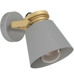 Φωτιστικό Τοίχου - Απλίκα Twicken 43835 18x15x20cm 1xΕ27 28W Grey-Gold Eglo Ατσάλι