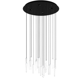 Φωτιστικό Οροφής Sardenara 390209 Φ53x110cm Dim Led 3060lm 5,4W 3000K Black-Clear Eglo Ατσάλι,Γυαλί
