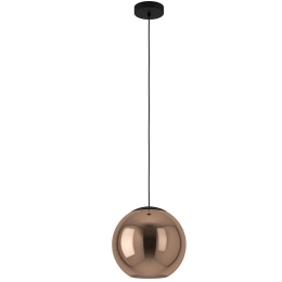Φωτιστικό Οροφής Cordoba 390089 Φ30x150cm 1xE27 40W Black-Copper Eglo Ατσάλι,Γυαλί