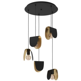 Φωτιστικό Οροφής Serenara 390183 Φ50x150cm 5xE27 40W Black-Gold Eglo Ατσάλι