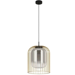 Φωτιστικό Οροφής Caminat 39695 Φ35x150cm 1xE27 40W Black-Gold Eglo Ατσάλι,Γυαλί
