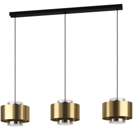 Φωτιστικό Οροφής - Ράγα Duglia 390067 128x28x150cm 3xE27 40W Black-Gold Eglo Ατσάλι,Γυαλί