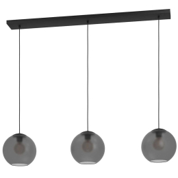 Φωτιστικό Οροφής - Ράγα Arangona 390214 125,5x24,5x150cm 3xE27 40W Grey-Black Eglo Ατσάλι,Γυαλί